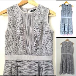 Lace Midi Dress, Self-Portrait-esque, Event Dress. US S, Grey